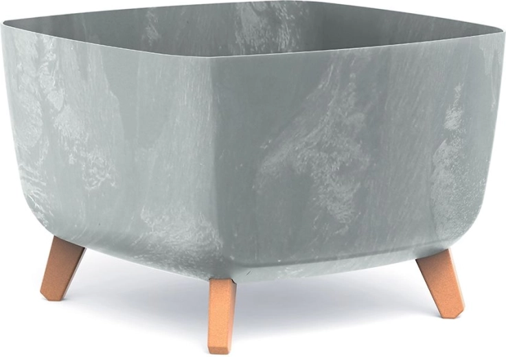 Jardinière Gracia Square à effet béton 39 × 39 × 27 cm, gris