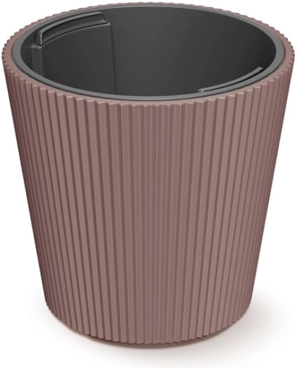 Cache-pot avec insert Milly 23,8 cm couleur marsala