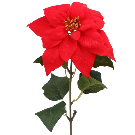 Brin synthétique de poinsettia 72 cm rouge