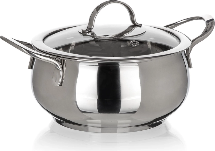 Casserole en inox avec couvercle en verre 14 cm 1,2 l PICCOLO