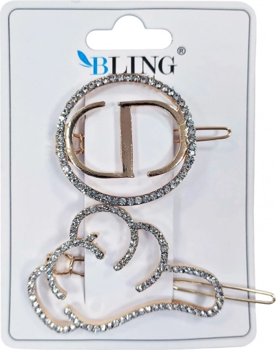 Pinces à cheveux, pinces à cheveux BLING 2 pcs - doré, type IV