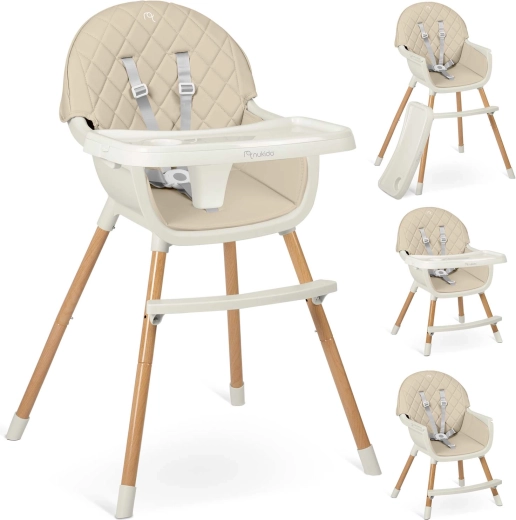 Chaise haute NUKIDO Lilo beige