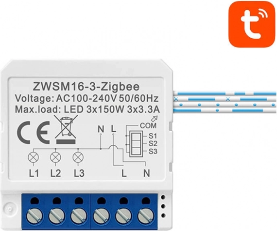 Module de commutation intelligent ZigBee Avatto ZWSM16-W3 TUYA