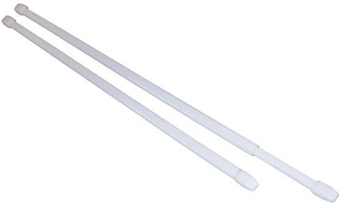 Tringle vitrée télescopique 40–70 cm, métallique, blanche (2 pcs)