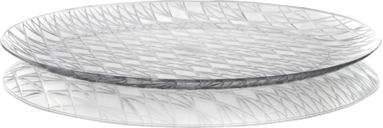 Plateau de service rond ACCASA 35 cm – imitation verre