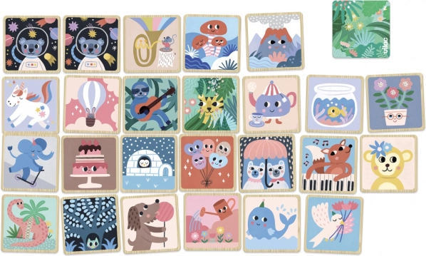 Vilac pexeso en bois avec illustrations de Michelle Carlslund