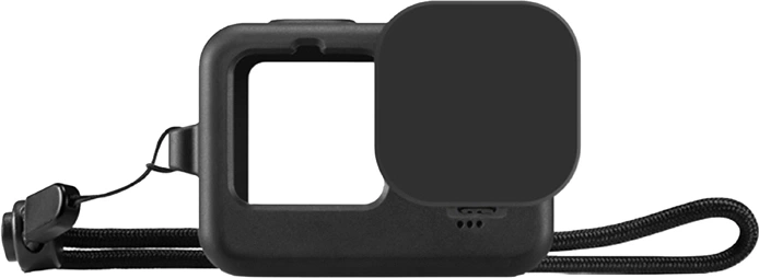 Étui en silicone Puluz pour GoPro HERO12/11/10/9 Black avec cache d’objectif et dragonne - 1 pièce