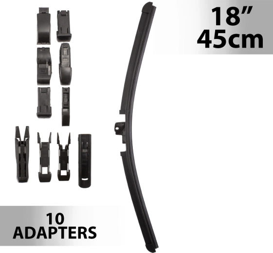Essuie-glace Carguard 45 cm avec 10 adaptateurs