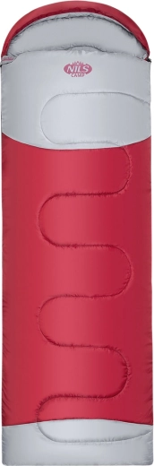 Sac de couchage rectangulaire allongé NILS Camp bordeaux/gris