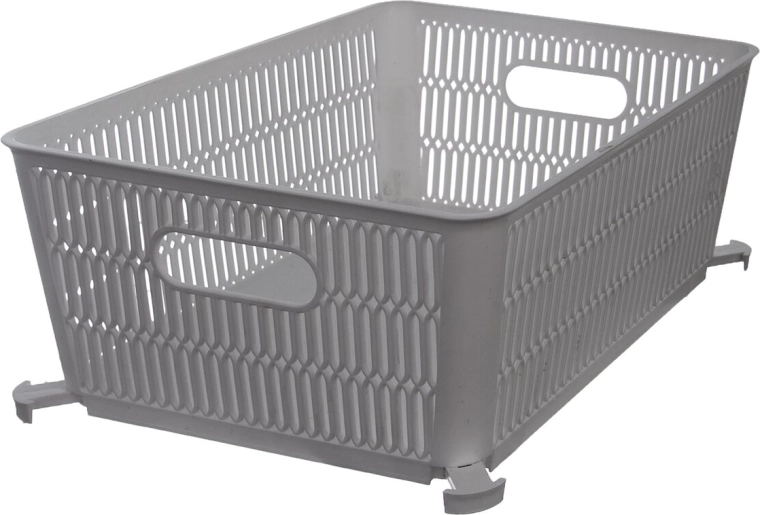 Panier de rangement empilable Nesta gris 28,5 × 23 × 12 cm