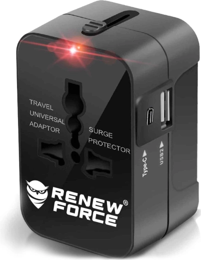 Adaptateur de voyage universel pour prise (US/UK/EU/AU) avec charge USB