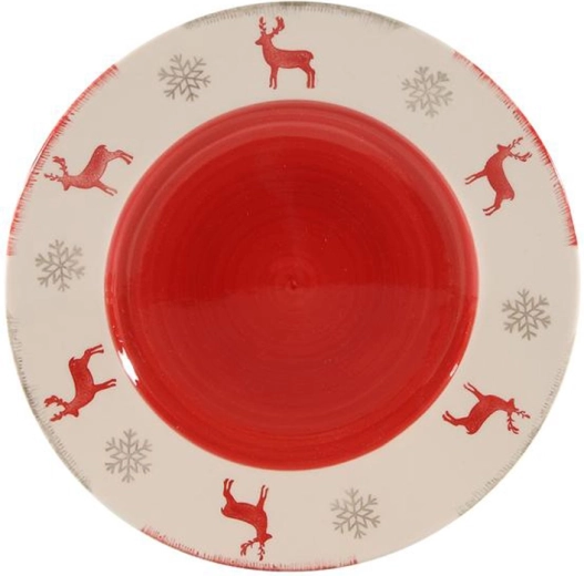 Assiette à dessert de Noël en céramique avec renne 21 cm