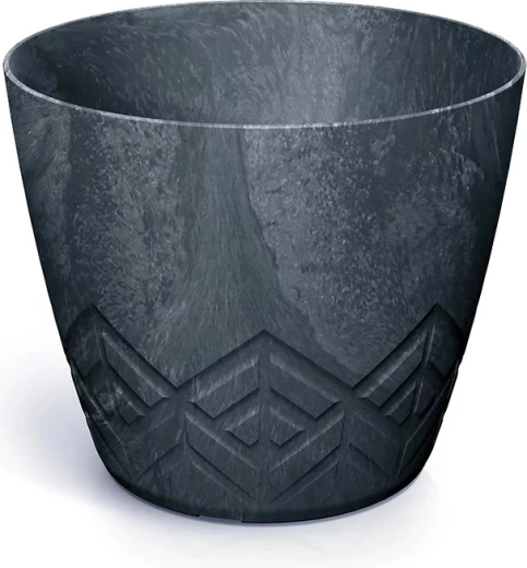 Pot de fleurs effet béton 29,5 cm, anthracite