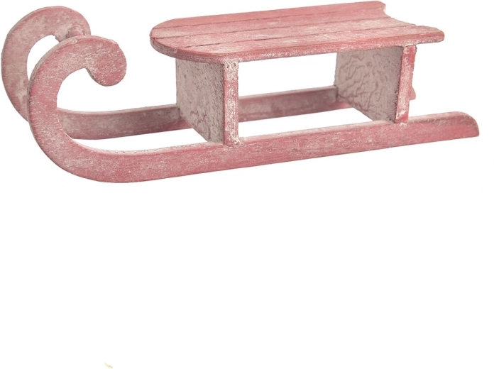 Luge en bois rouge – décoration 20 cm