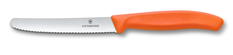 Victorinox Swiss Classic couteau dentelé pour tomates et service 11 cm, orange