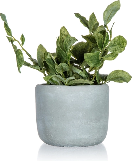 Plante verte artificielle dans un pot en béton 20 cm GREENERY