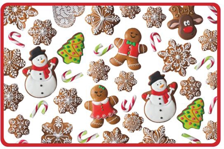Set de table en plastique de Noël Petits pains d’épices 28,5 × 44 cm