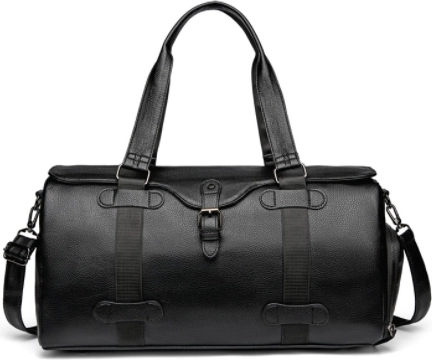 Sac de voyage en cuir, sac de sport - noir