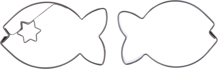 Emporte-pièces en acier inoxydable poisson, lot de 2 pièces