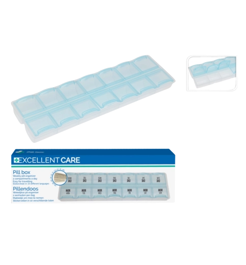 Pilulier hebdomadaire avec 4 compartiments par jour