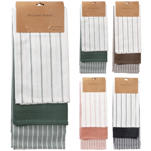 Ensemble de torchons de cuisine en coton 70 × 45 cm, 3 pièces