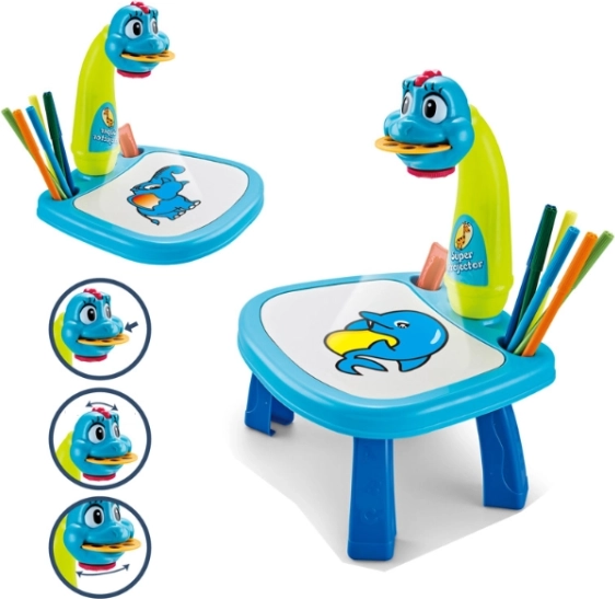 Projecteur multifonction / rétroprojecteur pour l’apprentissage du dessin - dinosaure bleu