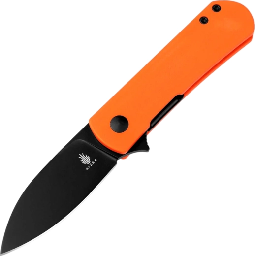 Kizer Yorkie couteau de poche pliant avec acier Nitro-V et manche G10 orange - 1 pièce