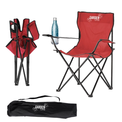 Chaise pliante de randonnée et de pêche rouge 50 × 50 × 80 cm
