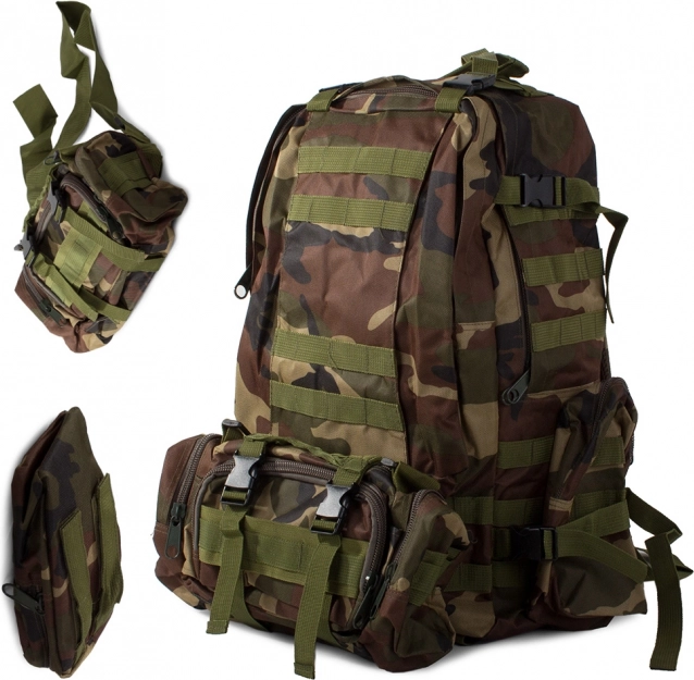Sac à dos tactique de randonnée motif forêt 48,5 l