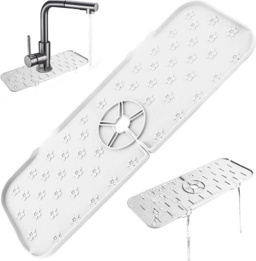 Da24b tapis en silicone pour évier blanc