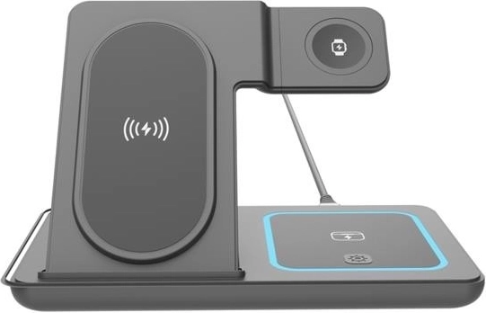 Chargeur sans fil 3 en 1 15 W pour Apple iPhone, Watch et AirPods – noir