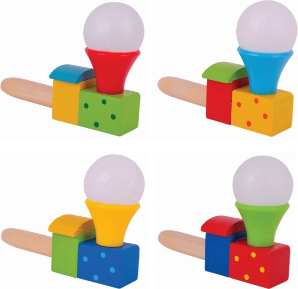 locomotive en bois à souffler avec petit ballon BIGJIGS TOYS