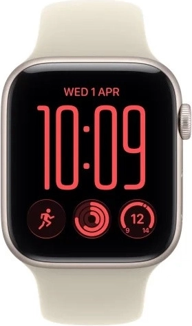 Apple Watch SE 3 GPS + Cellular, boîtier en aluminium de 44 mm couleur lumière stellaire avec bracelet sport sable S/M