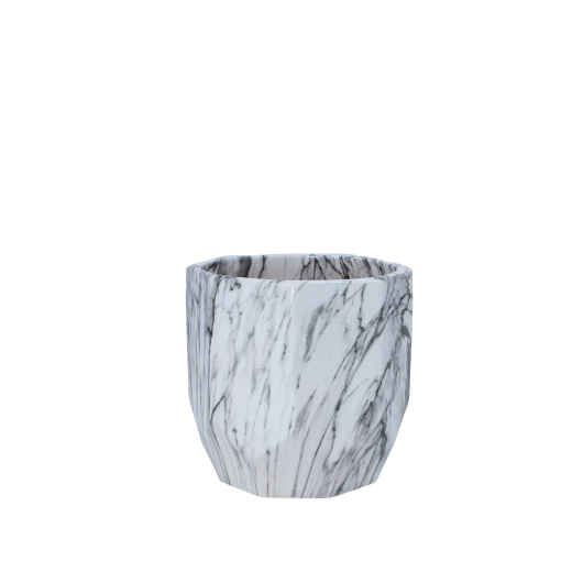 Cache-pot en céramique à effet marbre 14,5 × 14,5 × 14 cm