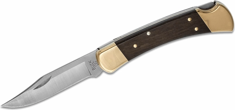 Buck 110 Hunter Lockback couteau de poche pliant 9,5 cm, ébène + étui en cuir