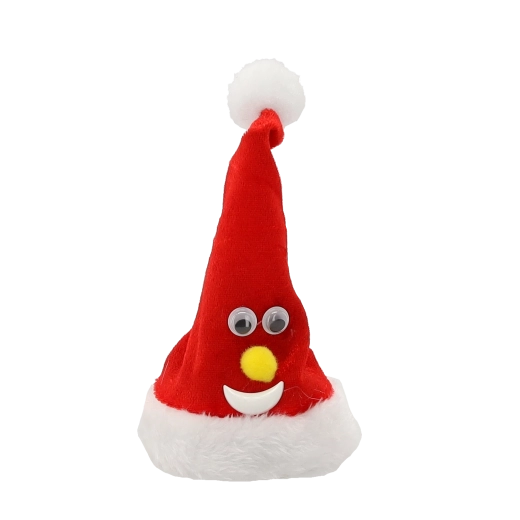 Bonnet de Noël du Père Noël animé 13 cm avec son