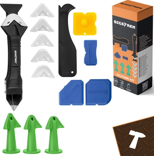 Bigstren ensemble de spatules et embouts pour silicone – 14 pièces