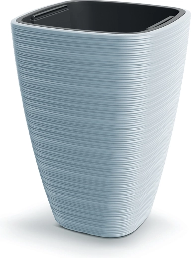 Cache-pot Vena Square 28,9 cm gris clair avec insert intérieur