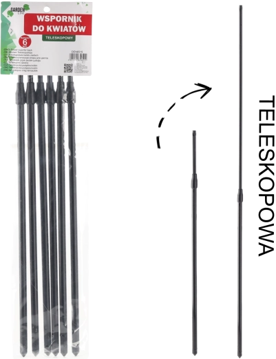 Lot de 6 tuteurs télescopiques pour plantes
