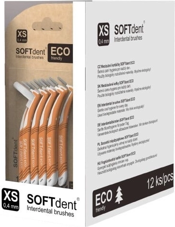 Brossettes interdentaires Softdent Eco 0,4 mm XS coudées