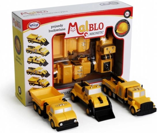 MalBlo véhicules de construction magnétiques pour enfants
