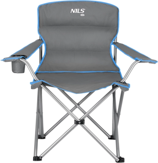 Chaise de camping pliante NILS Camp, gris-bleu