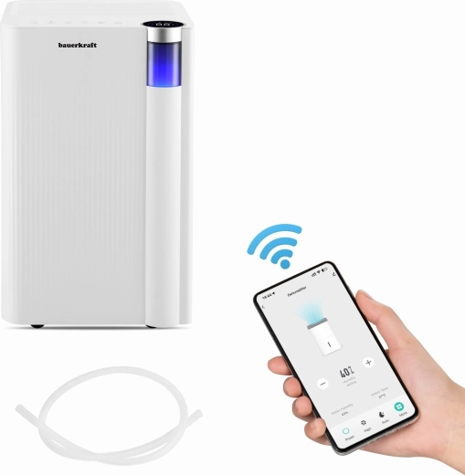 Déshumidificateur d’air Bauerkraft 12 l/24 h avec Wi-Fi