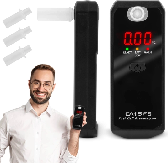 Éthylotest CA15FS avec capteur électrochimique et 3 embouts buccaux