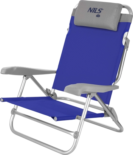 Chaise de camping pliante NILS Camp NC3502 gris‑bleu