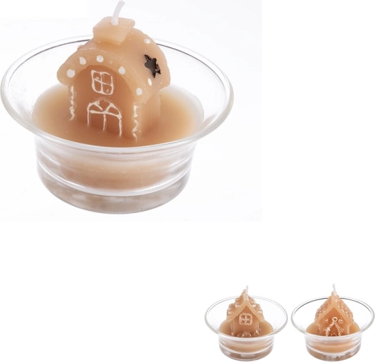 Bougie en forme de maison en pain d’épices