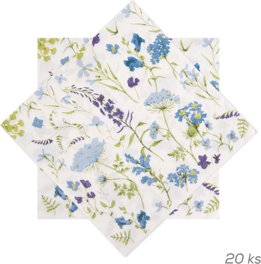 Serviettes en papier à motif floral violet 33 × 33 cm 20 pcs