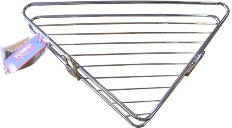 Étagère d’angle de salle de bain 34 × 25 × 4 cm, métal chromé