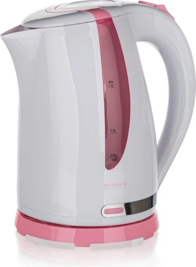 Bouilloire électrique ETHAN 1,7 l blanc‑rose