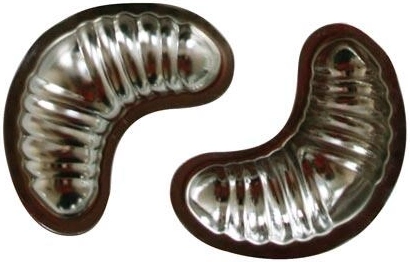 Moules à croissants petits, 20 pièces, tôle étamée